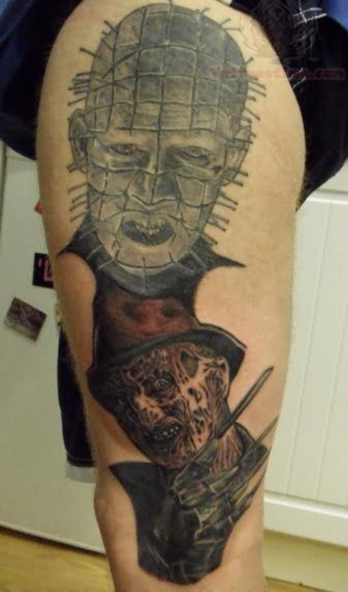 Pinhead And Freddy Krueger Tattoo